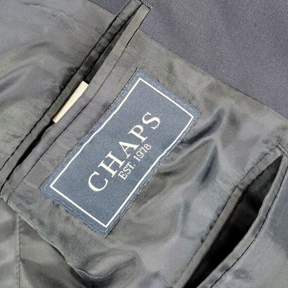 CHAPS Sport Coat Mens 42S Navy Blue Gold Crest Buttons Wool Blend Blazer Jacket - Picture 2 of 14